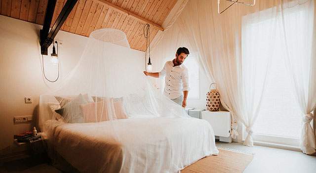 Sleep under a mosquito net at home too