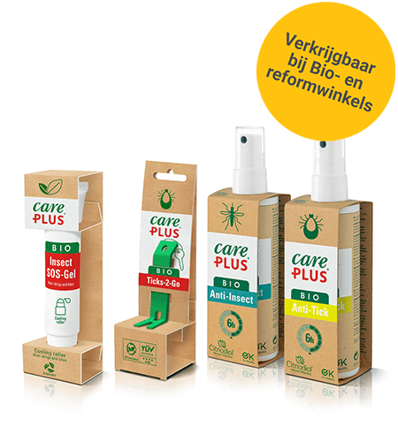 De nieuwe biologische anti-insect productlijn Care Plus bio tegen muggen en teken