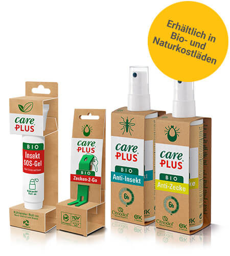 Die neue Bio Linie von Care Plus® Care Plus bio Schutz gegen Mücken und Zecken