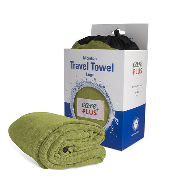 care plus travel towel groot groen