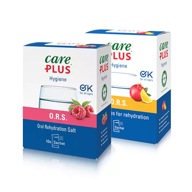 Care Plus® O.R.S. tegen uitdroging en bij vochttekort. Voor herstel van de vochtbalans.