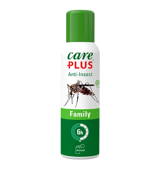Care Plus® Anti-Insect Family protège contre les moustiques jusqu'à 6 heures
