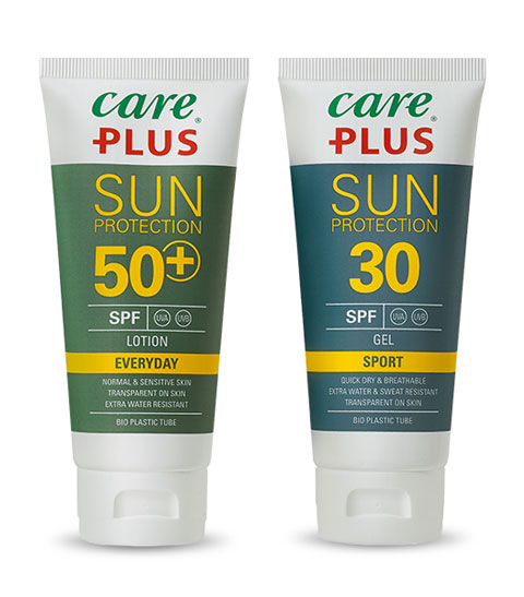 Onze Care Plus® zonnebrand factor 30 en factor 50 bieden optimale bescherming tegen de schadelijke UV-stralen van de zon