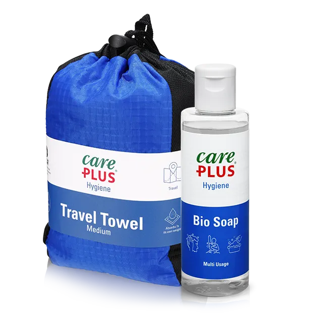 Personal hygiene with Care Plus products while travelling