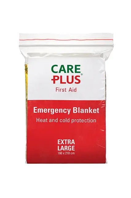 Care Plus® Emercency blanket beschermt zowel tegen kou als hitte