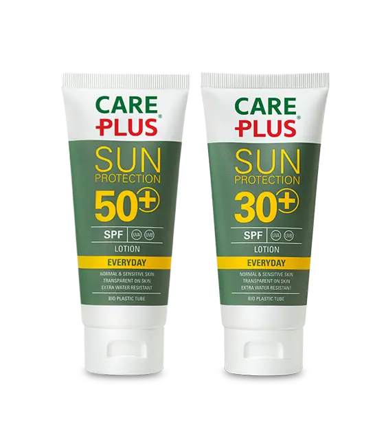 care-plus-Everyday-Lotion-SPF30-spf50Tube-100ml-zonbescherming Care Plus zonnebrand voor optimale bescherming tegen de zon