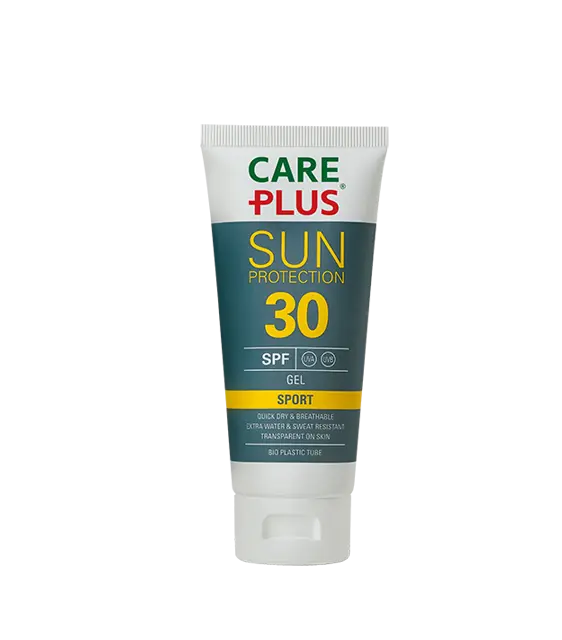 careplus-zonnebrand-Sport Care Plus Sports Gel SPF30 Tube 100ml voor bescherming tegen de zon tijdens het sporten