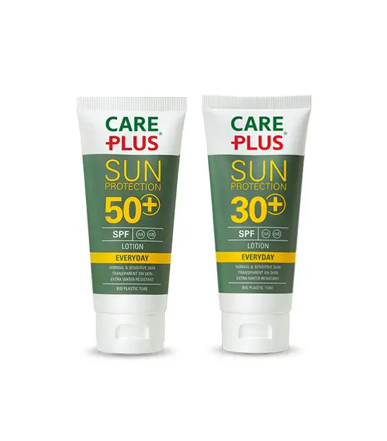 care-plus-zonbescherming Care Plus Sun Protection SPF50+ en SPF30+ voor de beste bescherming tegen de zon