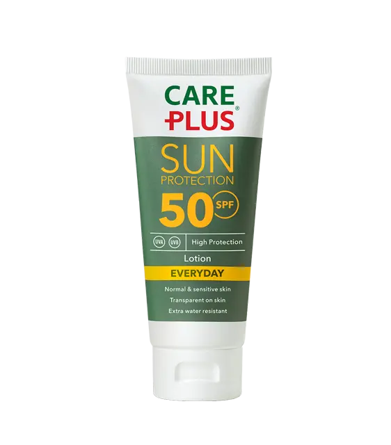 De beste bescherming tegen de zon met zonnebrand SPF50+ van Care Plus