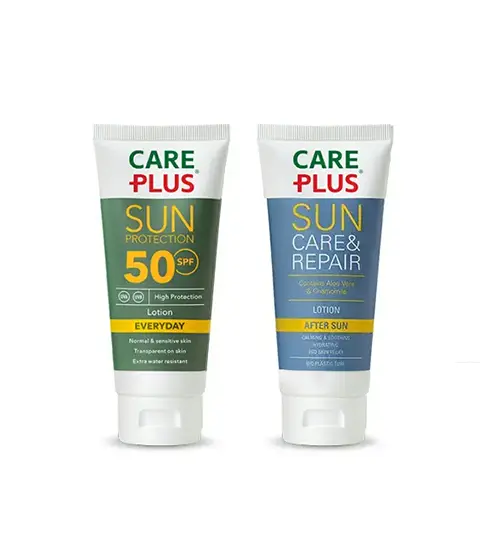 care-plus-zonbescherming Care Plus Sun Protection SPF50+ en SPF30+ voor de beste bescherming tegen de zon