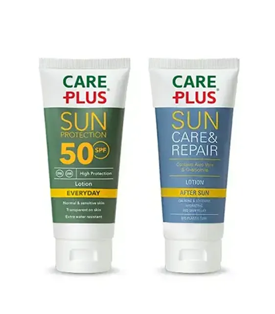 Care Plus solskyddsmedel. Njut säkert av solen med bästa möjliga skydd för din hud.